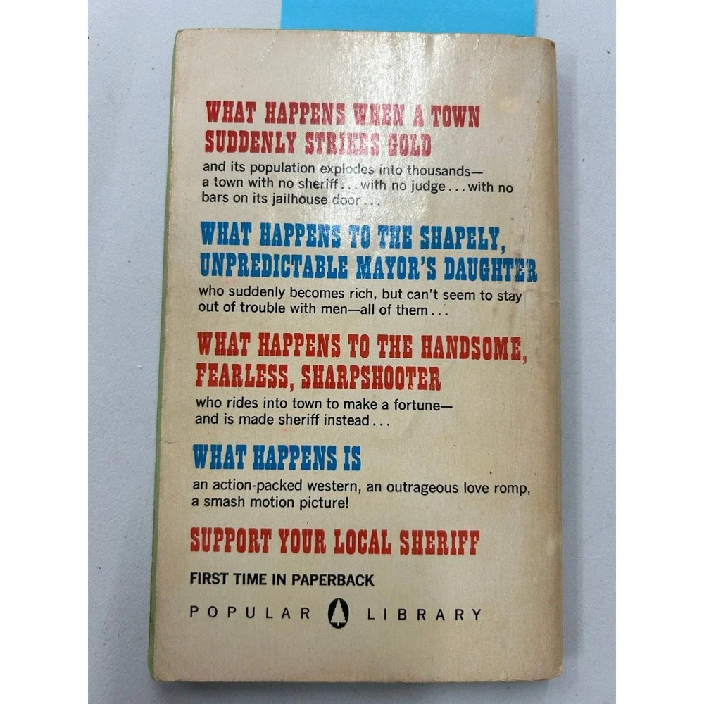 Support Your Local Sheriff Philip Ketchum 1968 Western Paperback Popular Library